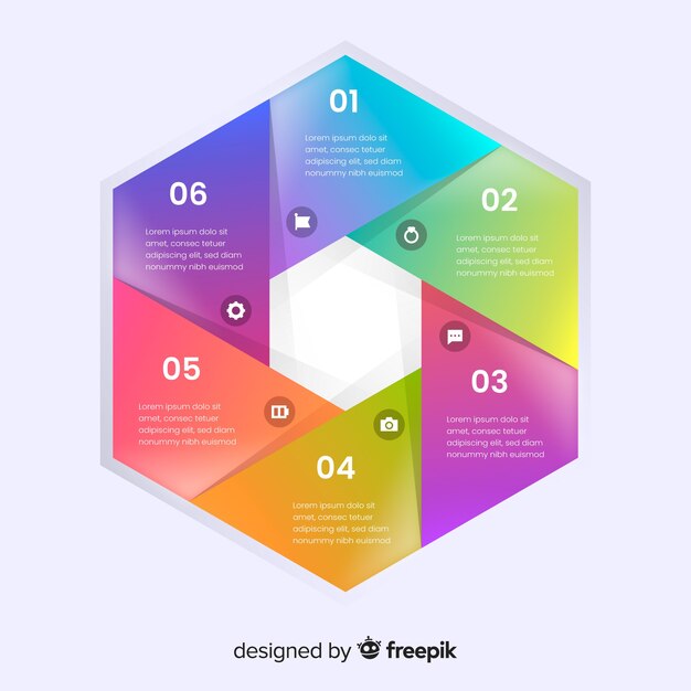 Colorful infographic gradient flat design 