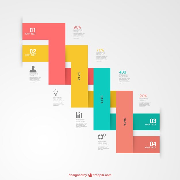 Colorful infographic labels