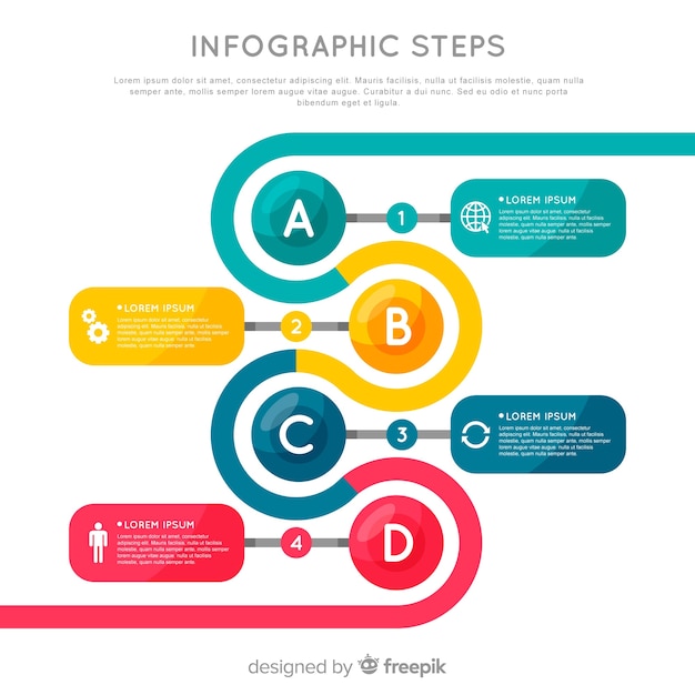 Free Vector colorful infographic steps concept in flat style