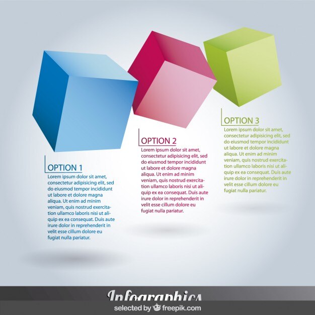 Free Vector colorful infographic steps in cube form