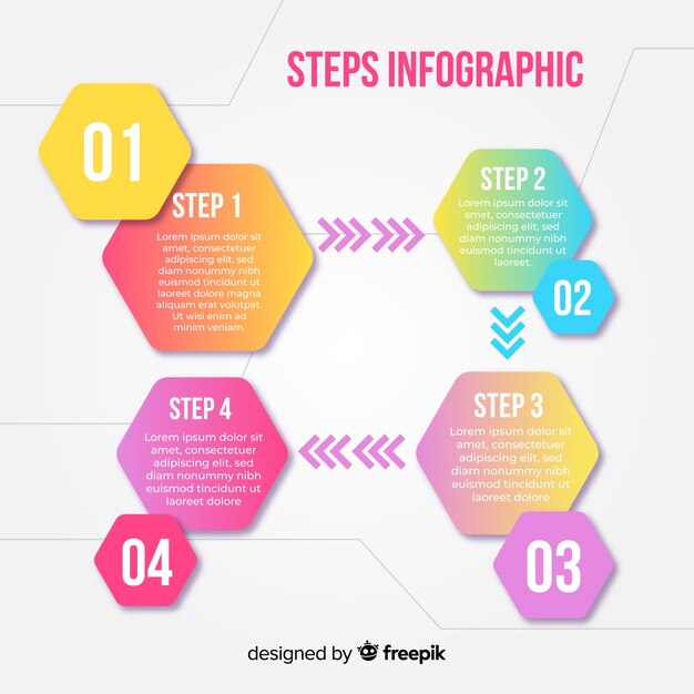 Colorful infographic steps design template