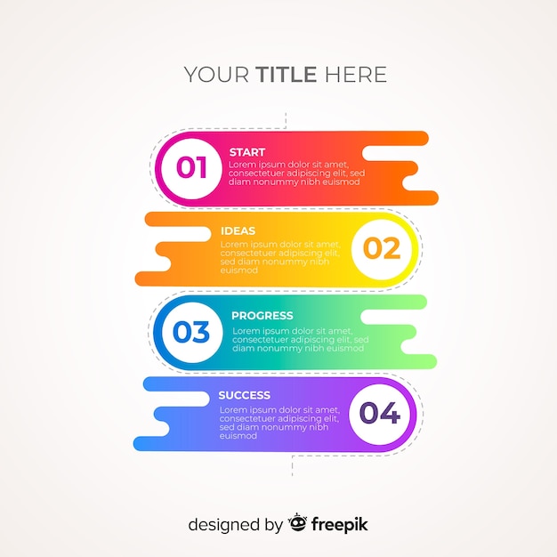 Colorful infographic steps template