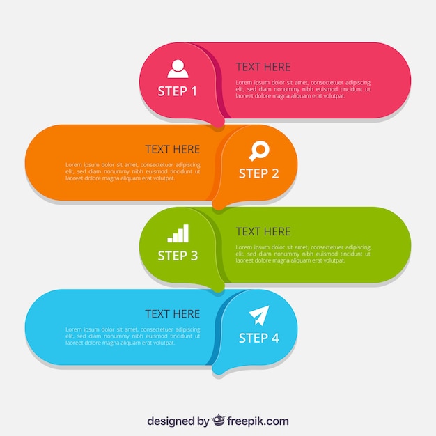 Colorful infographic steps with modern style