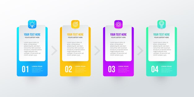 Colorful infographic steps