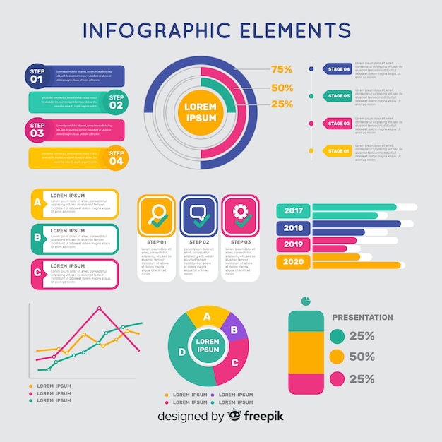 Colorful infographic template in flat design