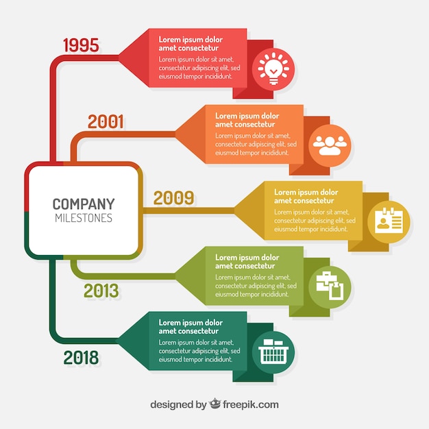 Colorful infographic timeline concept