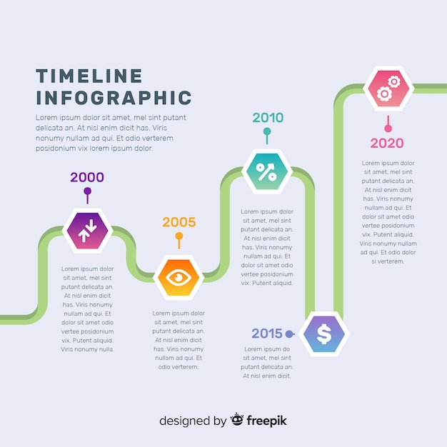 Colorful infographic timeline flat design