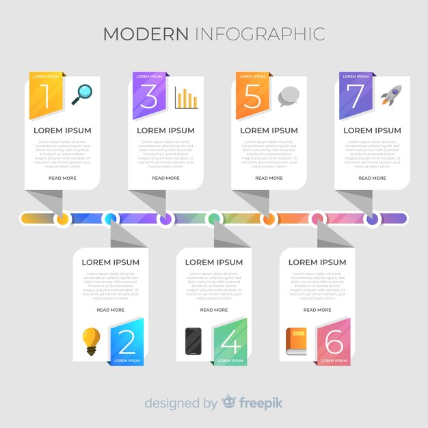 Colorful infographic timeline 