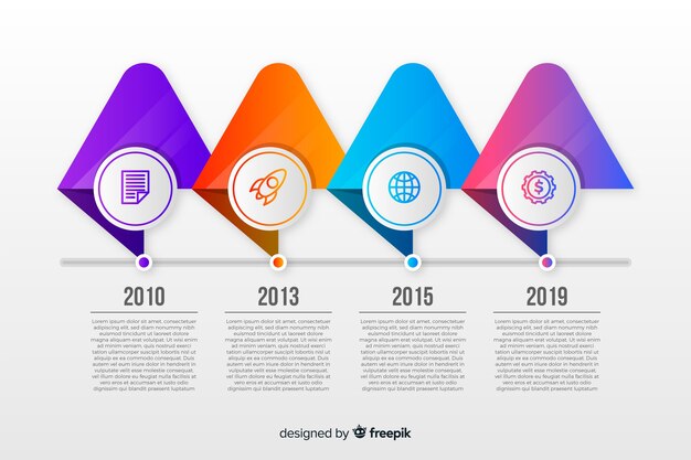 Colorful infographics timeline flat design