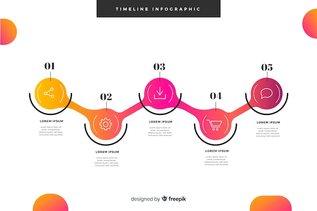 Free vector colorful infographics timeline flat design