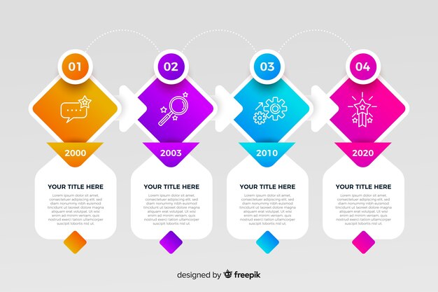 Colorful infographics timeline flat design