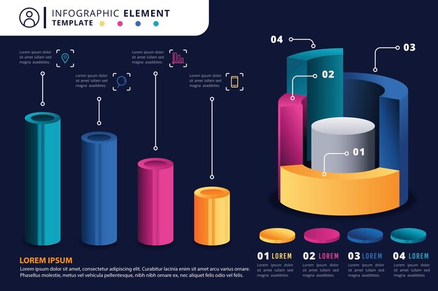 Colorful isometric infographic