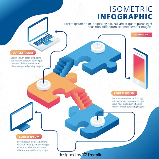 Colorful isometric infographics template