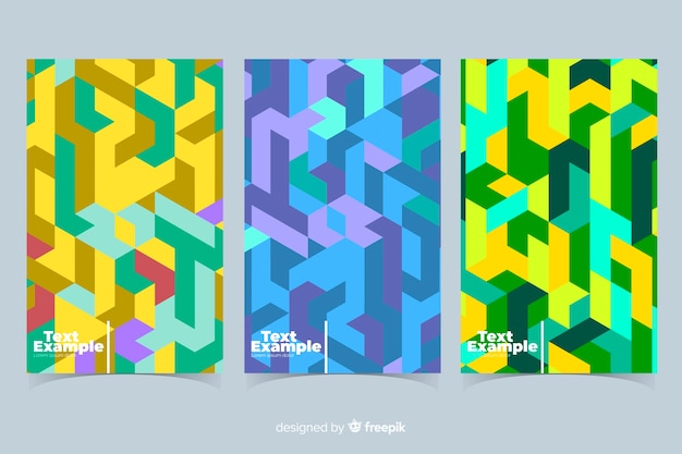 Colorful isometric pattern brochure pack