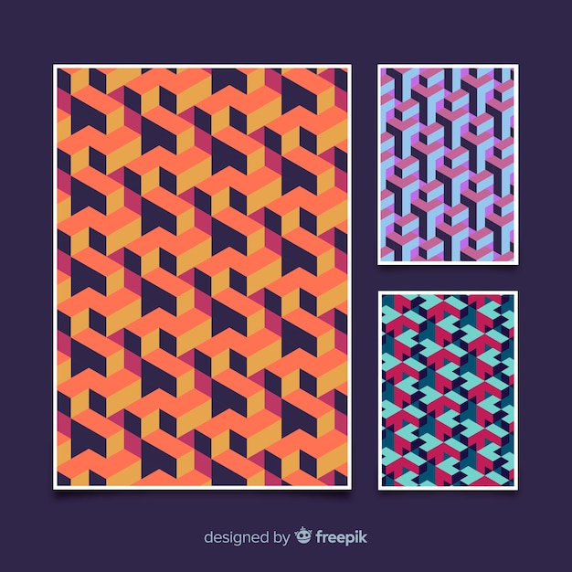 Colorful isometric pattern brochure pack