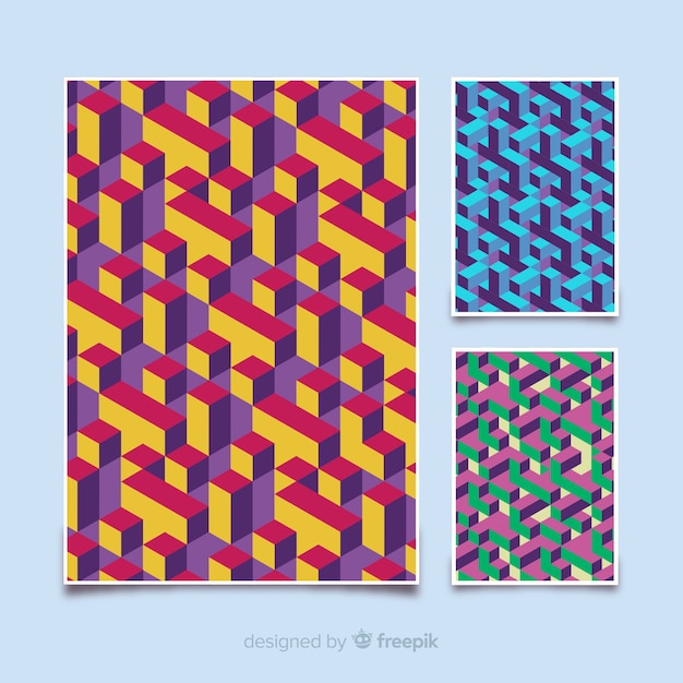 Colorful isometric pattern brochure pack