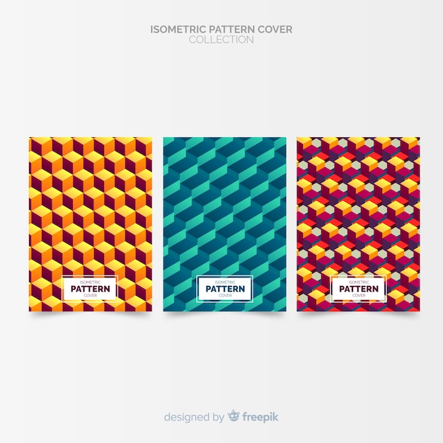 Colorful isometric style cover collection