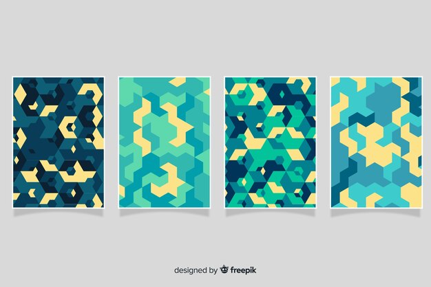 Colorful isometric style poster set