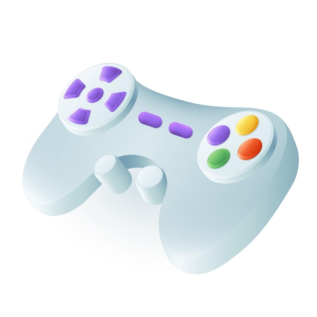 Free vector colorful joypad or gamepad icon in 3d style. realistic joystick, game controller or console flat vector illustration. technology, entertainment, video game, gadget concept