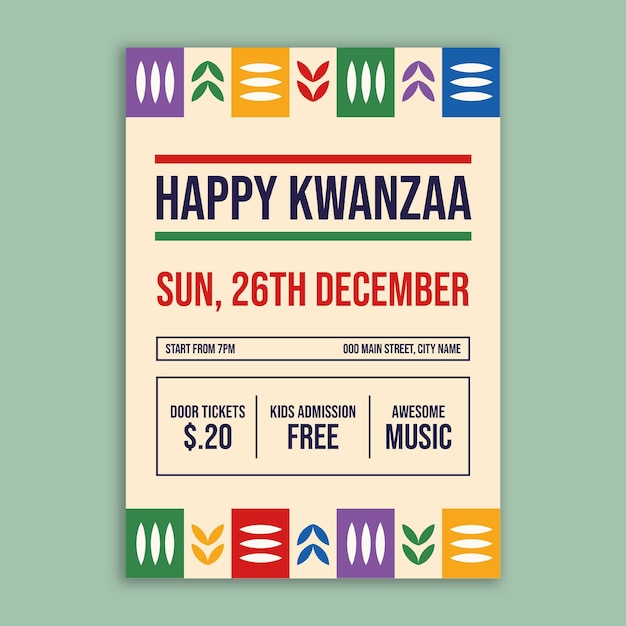 Colorful kwanzaa program flyer