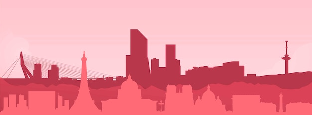 Free Vector colorful landmarks skyline