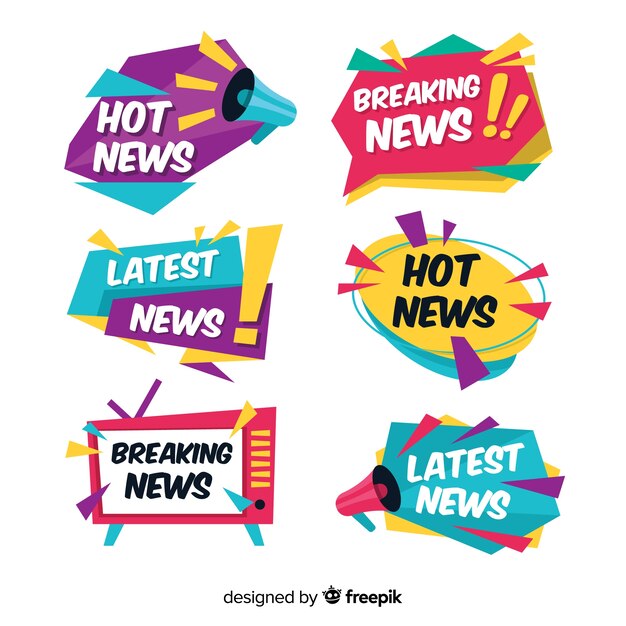 Colorful lastest news banner pack