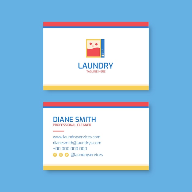 Colorful laundry services business card template