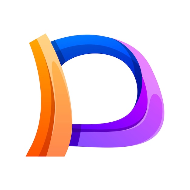 Colorful letter D gradient logo design