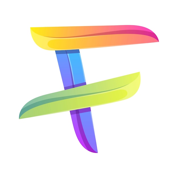 Free Vector colorful letter f gradient logo design