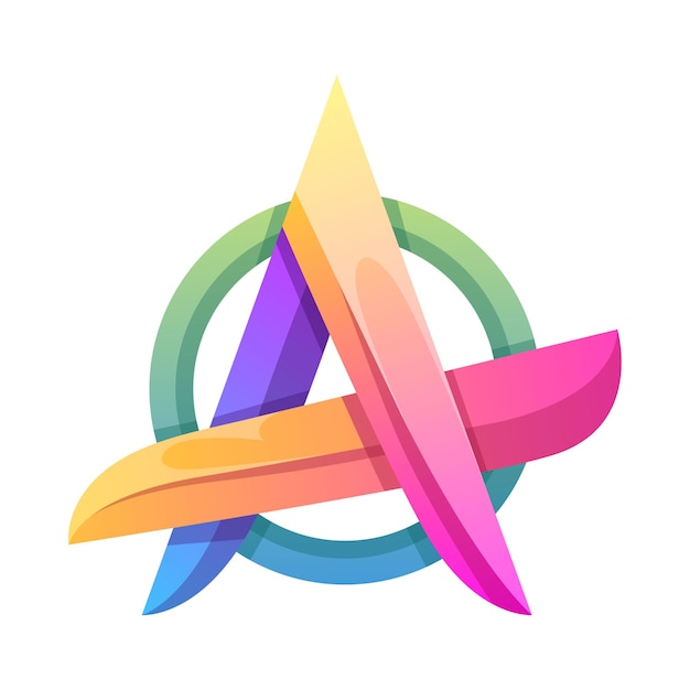 Colorful letter A gradient logo design