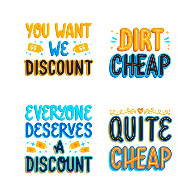 Colorful lettering discount sticker set