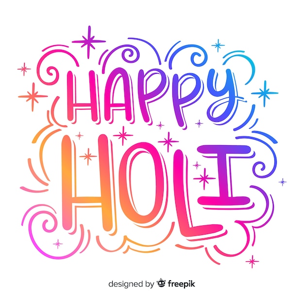 Colorful lettering holi background