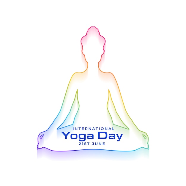 Colorful line style international yoga day event background design