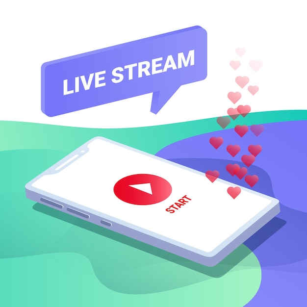 Free vector colorful live stream concept