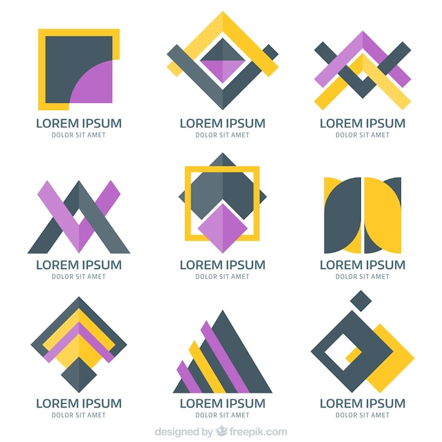 Free Vector colorful logos in geometric style