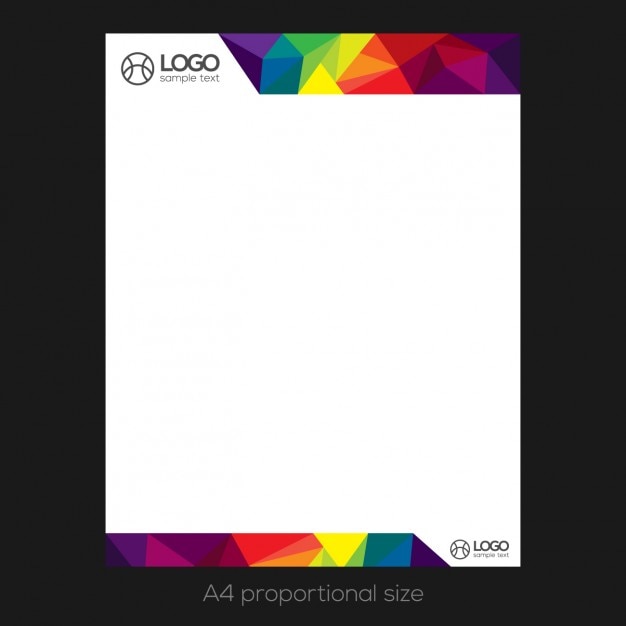 Free vector colorful low poly letterhead