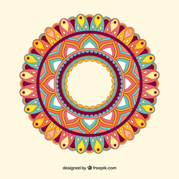 Colorful mandala in flat style