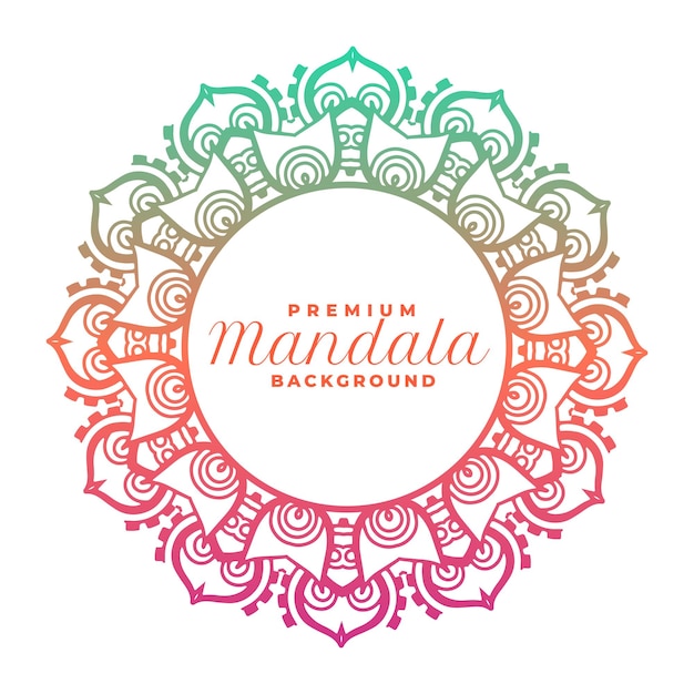 Free Vector colorful mandala frame design with text space