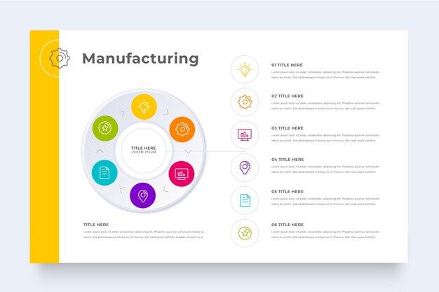 Colorful manufacturing infographic template