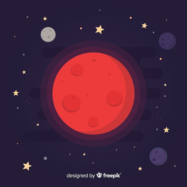 Free Vector colorful mars background with flat design