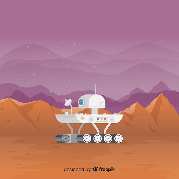 Free vector colorful mars background with flat design