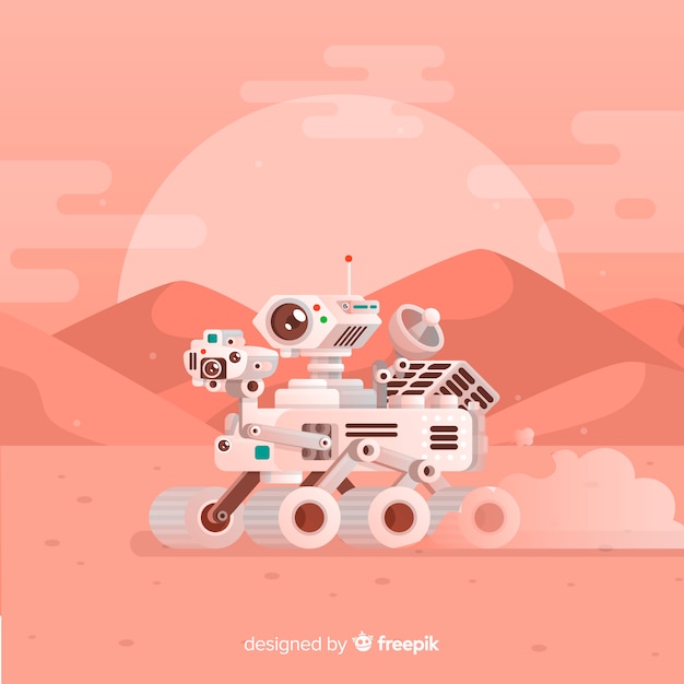 Free vector colorful mars background with flat design