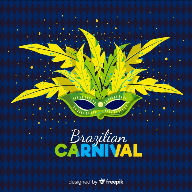 Colorful mask brazilian carnival background