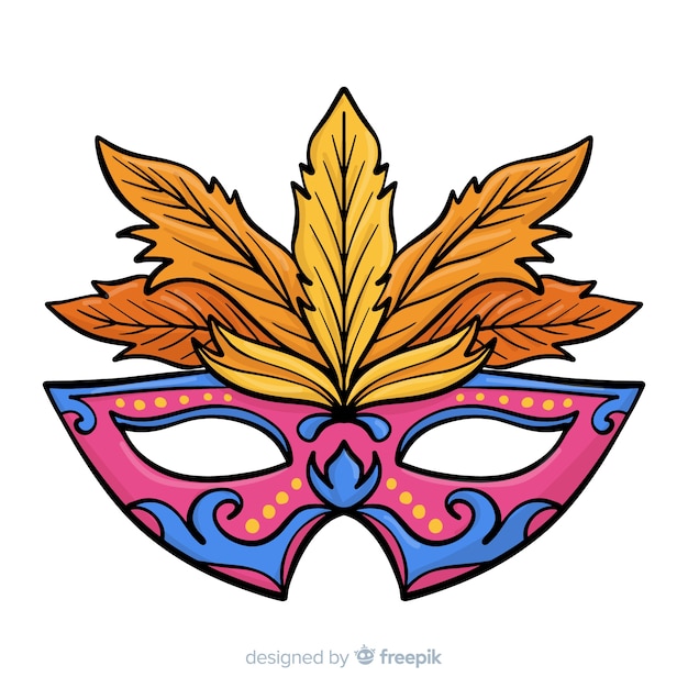 Free Vector colorful mask brazilian carnival background