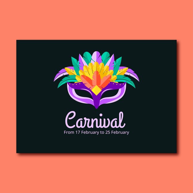 Colorful mask carnival sign