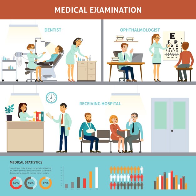 Colorful Medical Examination Infographic Template