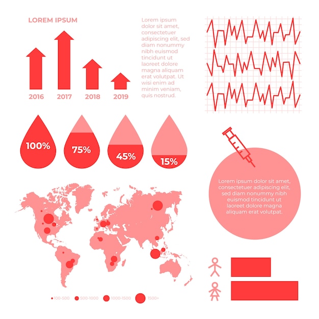 Free vector colorful medical infographic pack