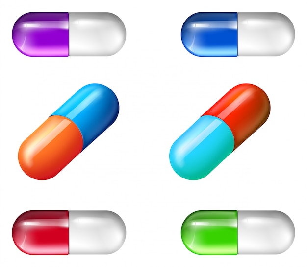 Free Vector colorful medicinal pills