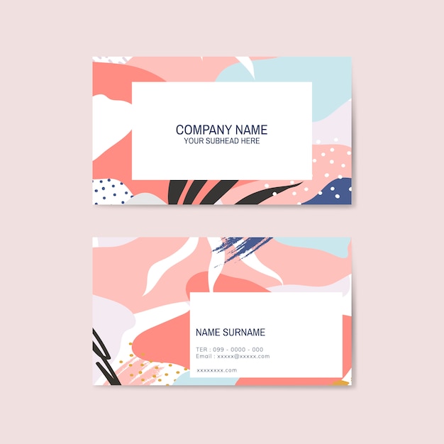 Free Vector colorful memphis pattern business card vector