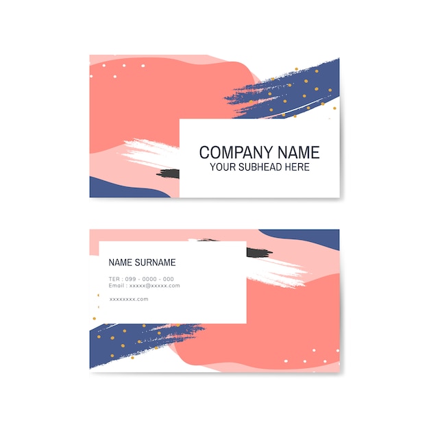 Colorful Memphis pattern business card 